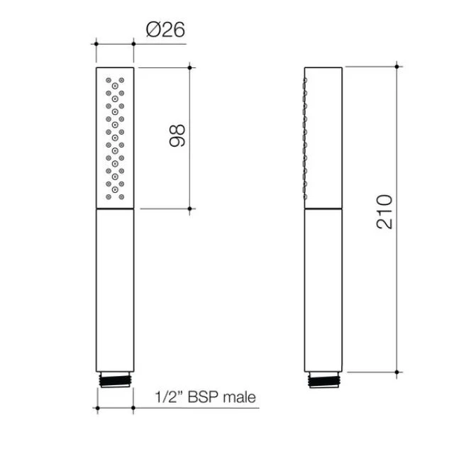 Caroma Liano II Handset - Black - Image 3