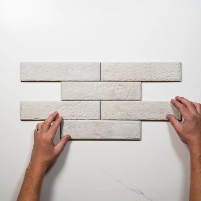 Eton White Porcelain Brick Look Tile 60mm x 250mm - Image 3