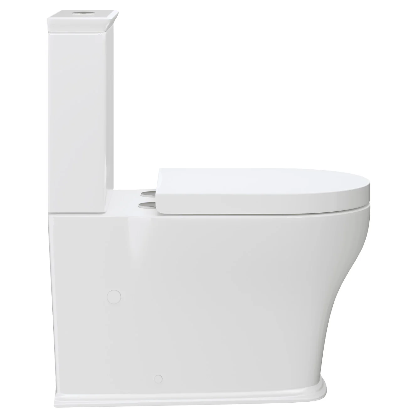 Fienza Lillian Tornado Flush Back-to-Wall Toilet Suite, Thick Seat, Gloss White - Image 3