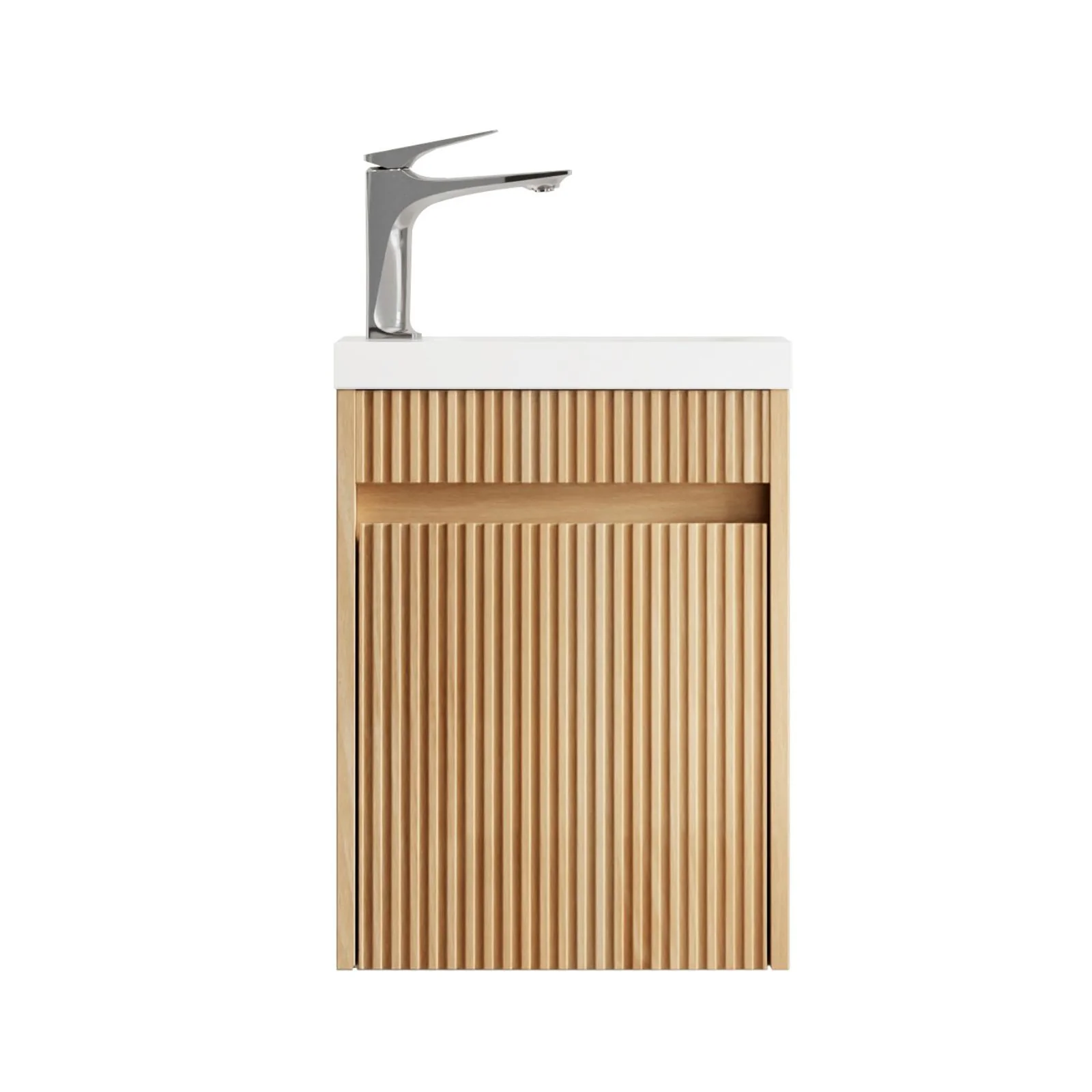 Otti Mini Ensuite Fluted Vanity - 400mm Woodland Oak - Image 6
