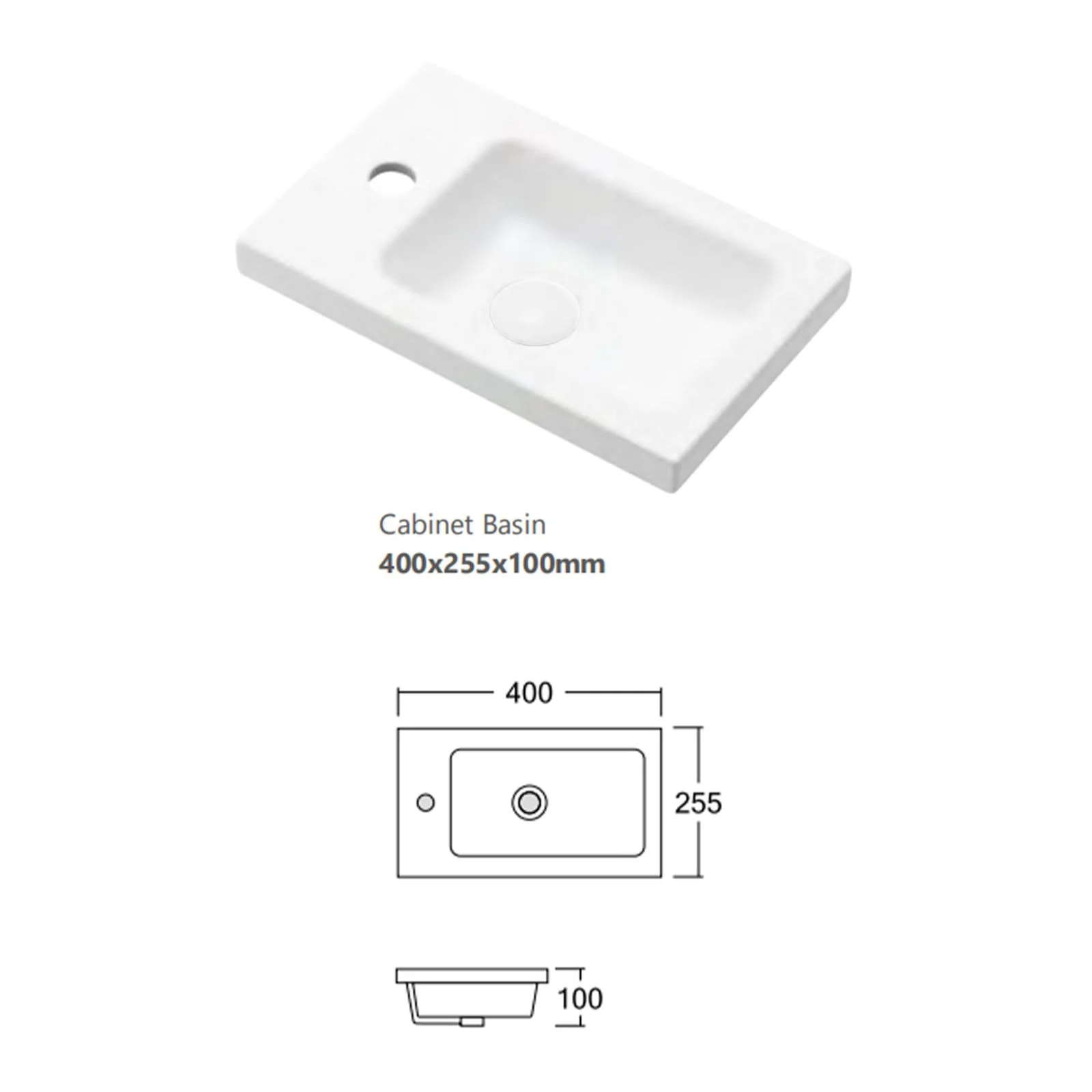 Otti Mini Ensuite Wall Hung Vanity 400mm Sable Walnut Fluted Vanity with Basin - Image 6