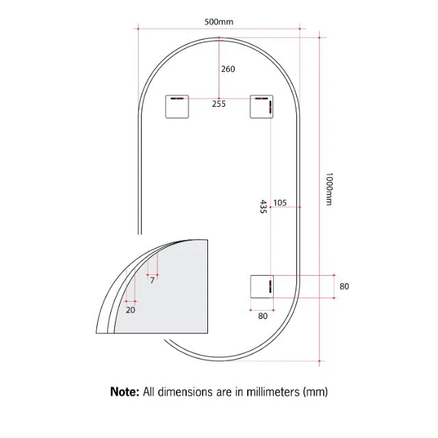 Thermogroup Pill Black Framed Mirror - Image 6