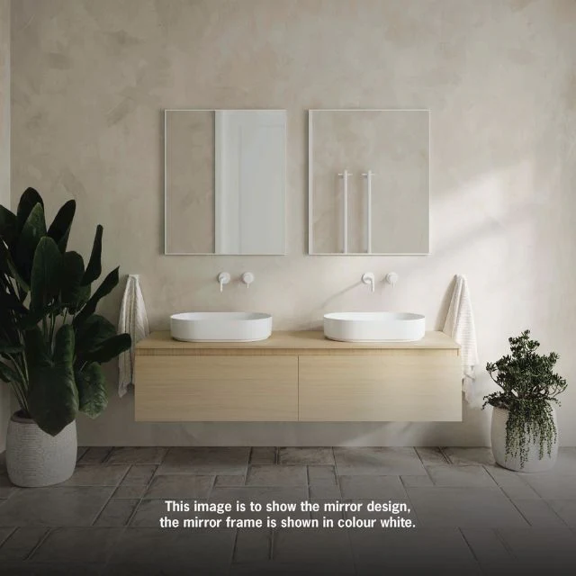 Thermogroup Rectangular White Framed Mirror - Image 3