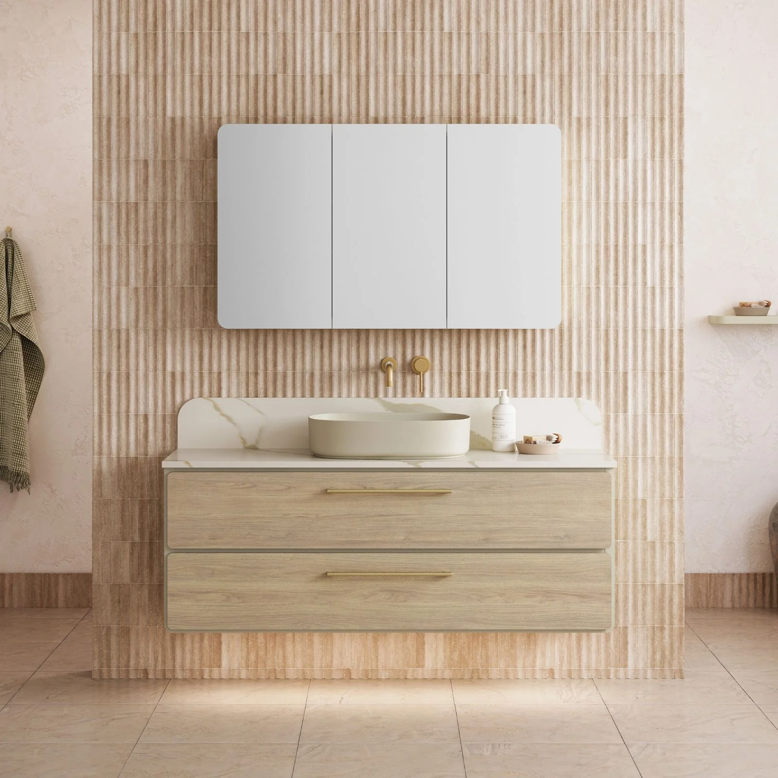 Timberline Colby Wall Hung Vanity with Silk Surface Top and Above Counter Basin - Image 3